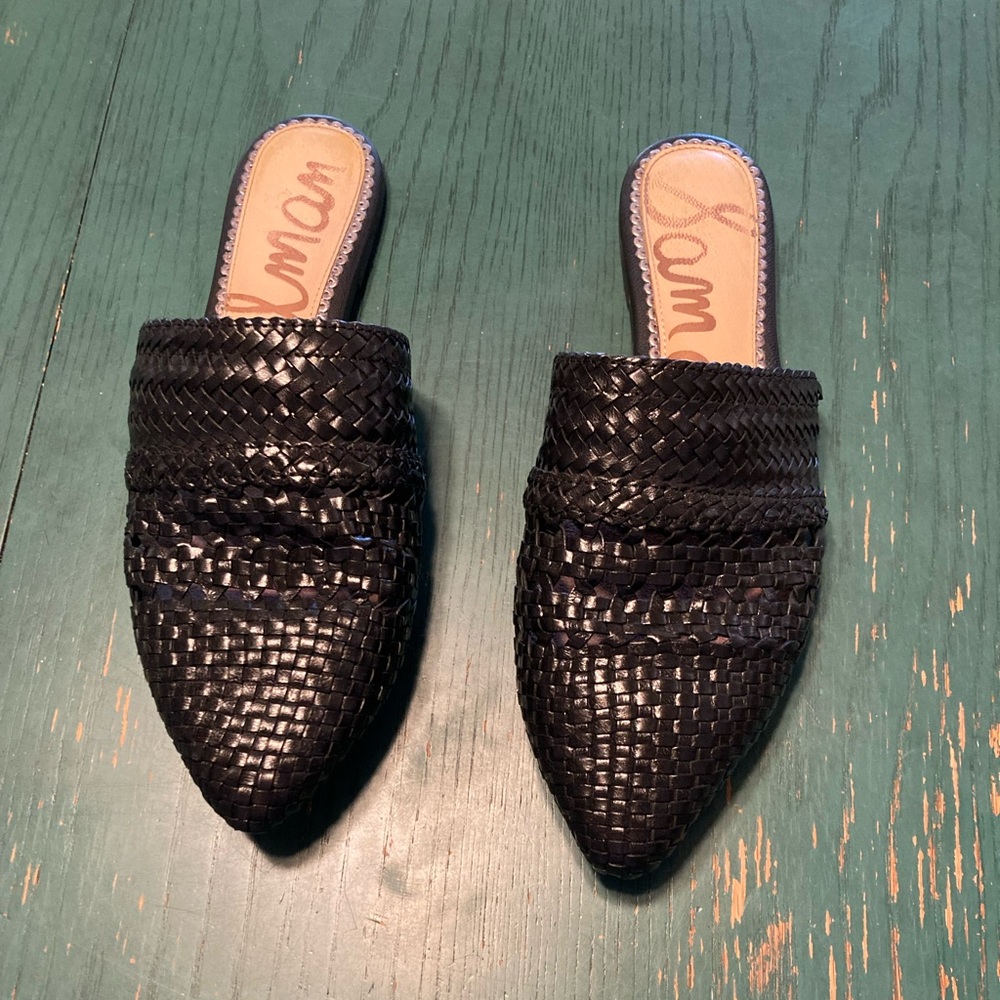 Sam Edelman Natalya Black Woven Flats Sz 9 1/2